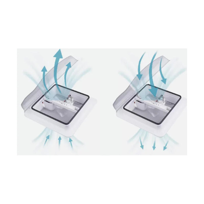 Finch 12V Shower Hatch/Fan 280 x 280mm Opaque Dome