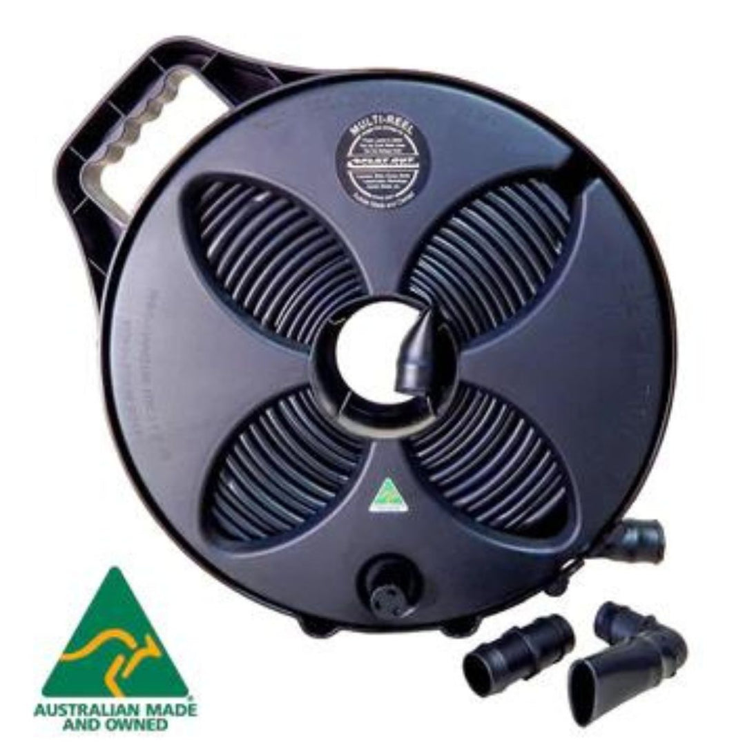 Sullage 25mm Flat Out Sullage Hose 9m on Narrow Multi-Reel - Matte Black