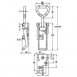 Over Centre Fastener Ojop Large - Padlockable