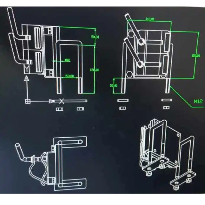 Optitec Double Clamp Bracket 100-130mm To Suit Optitec Remote Jockey Wheel