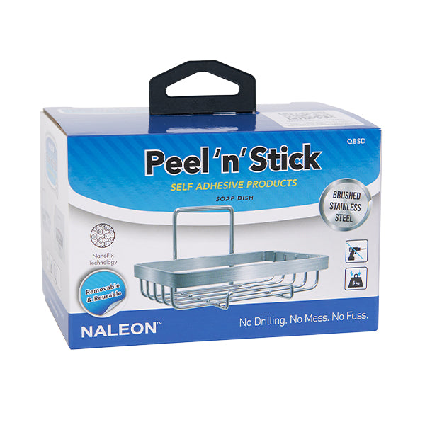 Naleon Peel 'N' Stick Brushed Stainless Steel Soap Dish