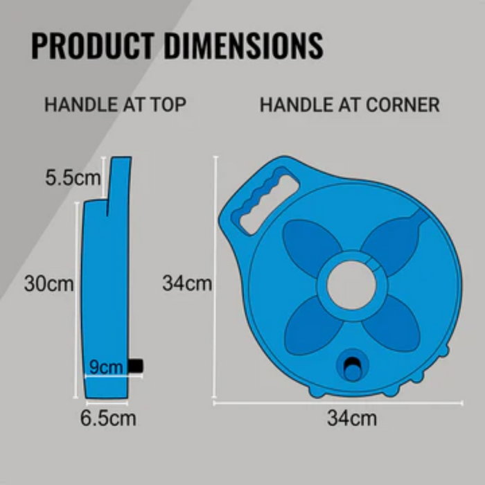 7.5m Flat Out Drink Water Hose On Compact Multi Reel - Teal Choice