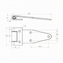 Heavy Duty Bushed Hinge 250mm