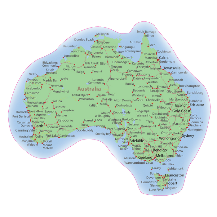 Australia Map Decal Sticker #3 Green