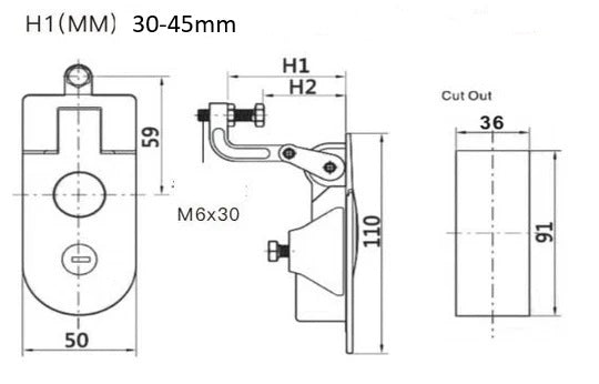Compression Latch With Lock Chrome (30-45mm Grip Range)