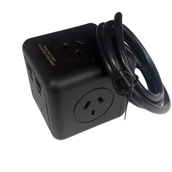 Ultracharge Power Cube 3 Socket 2X USB 2X Type C Black