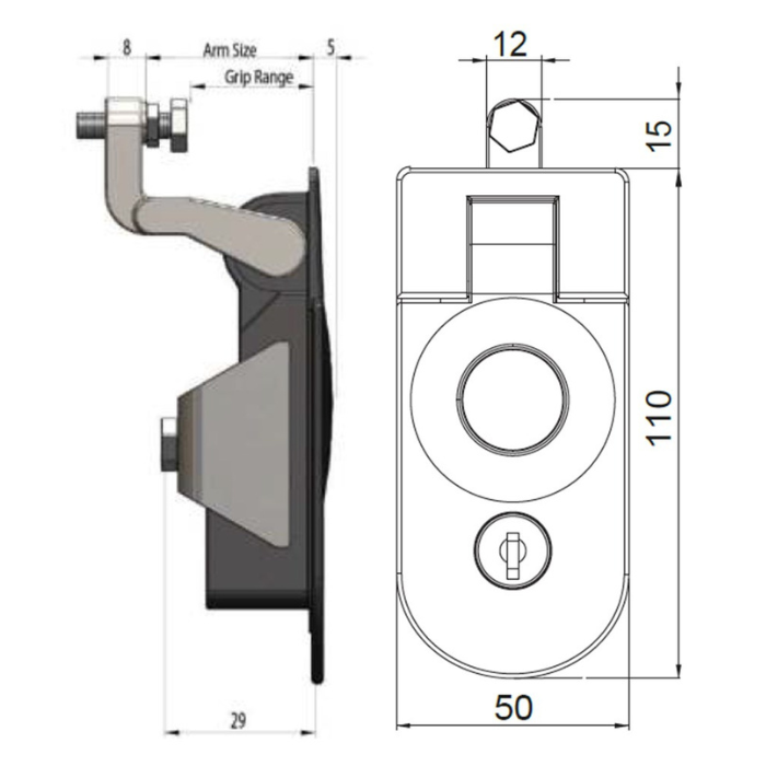 Large Compression Latch Chrome Cl110Cp-Pack