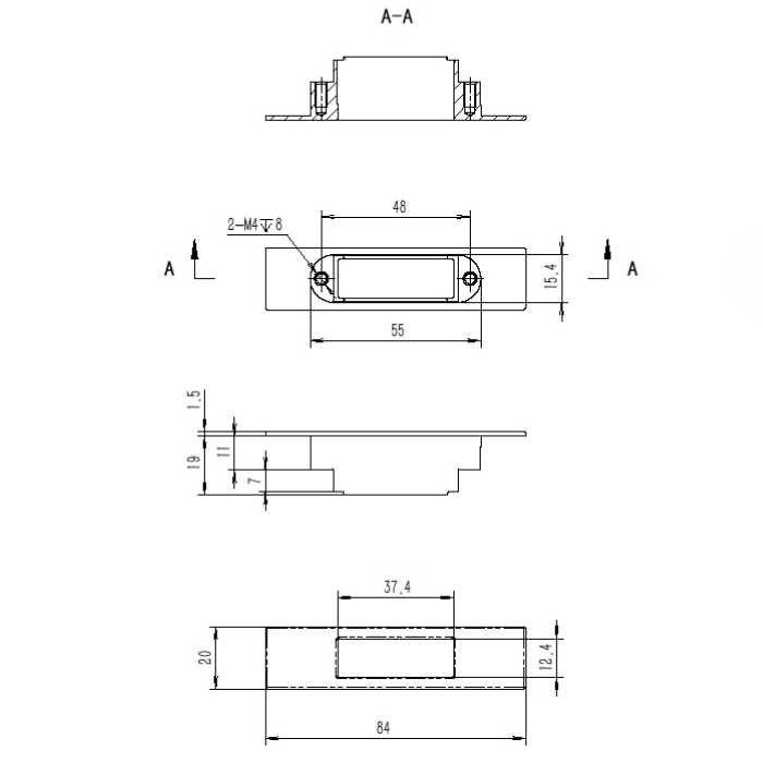 Flush Mount Cabinet Lock Matt Black