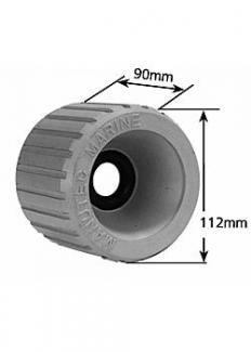 Wobble Roller Grooved Grey 4'' x 4'' 25mm Bore