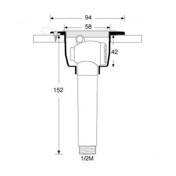 Recess Shower Head & Hose With On/Off