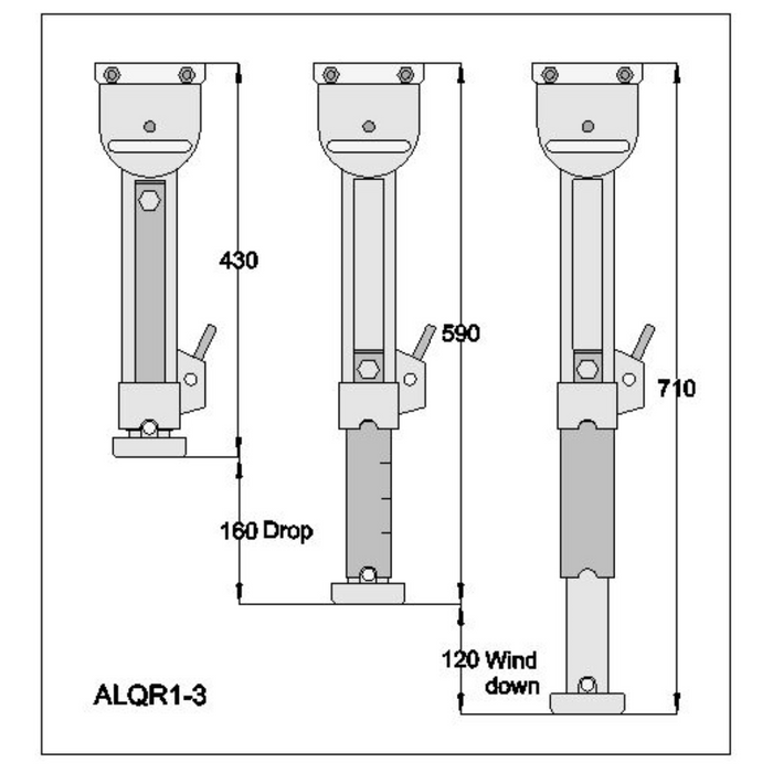 Manutec Quick Release Adjustable Leg with Aluminium Foot