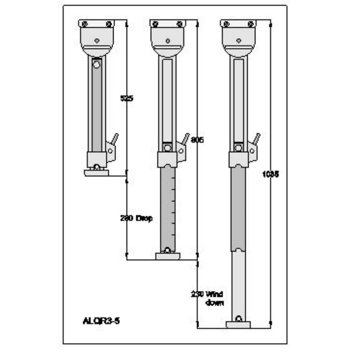 Manutec Quick Release Adjustable Leg with Aluminium Foot