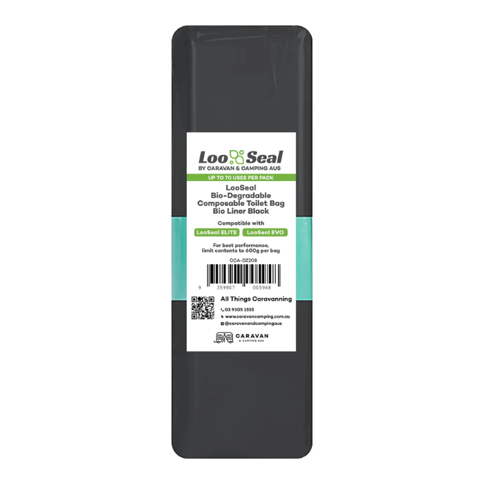 LooSeal Elite/EVO Bio-Degradable Composable Toilet Bag Liner - Black