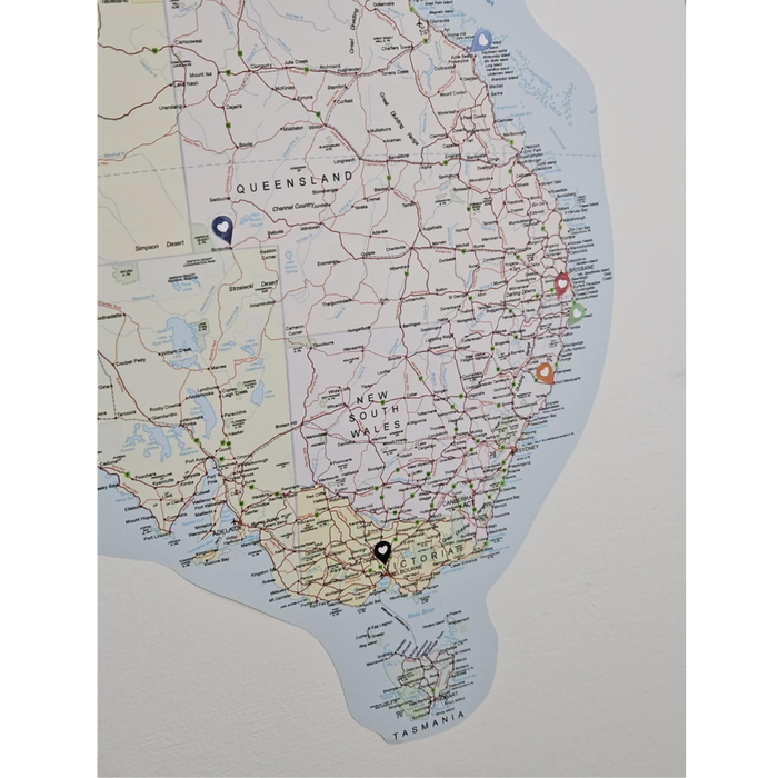 Travel Map Location Stickers Heart Pin Markers - Black