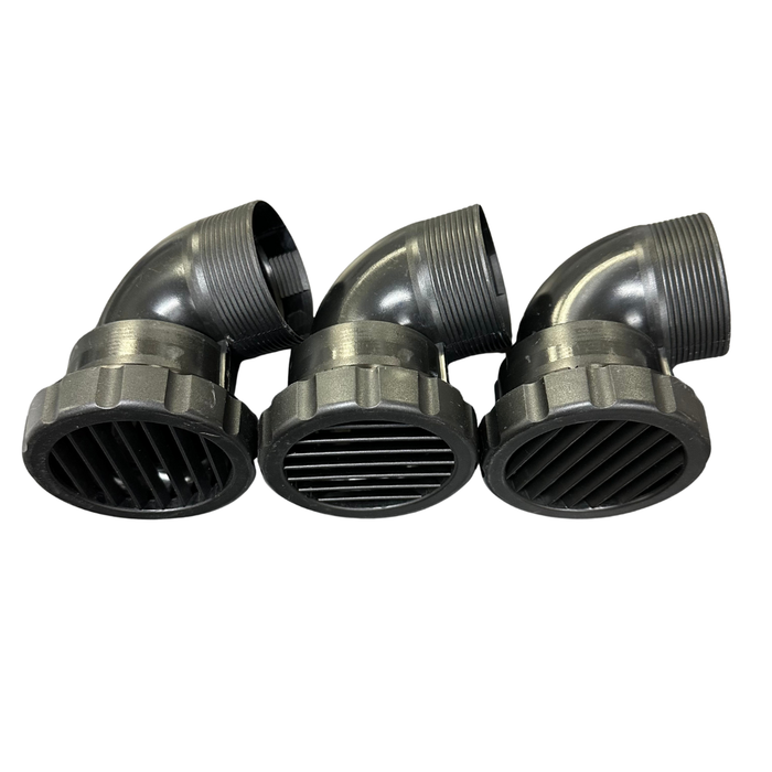 Outlets x 3 Suit Underbunk Air Conditioner 65mm - Black