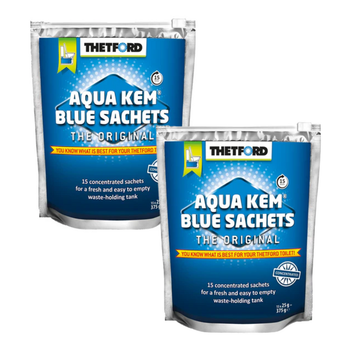 Thetford Aqua Kem Blue 15 Zip Bag Sachets - 2 PACK BUY