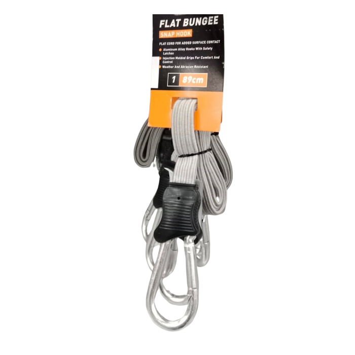 Schutts Flat Bungee 89cm with Snap Hooks Grey