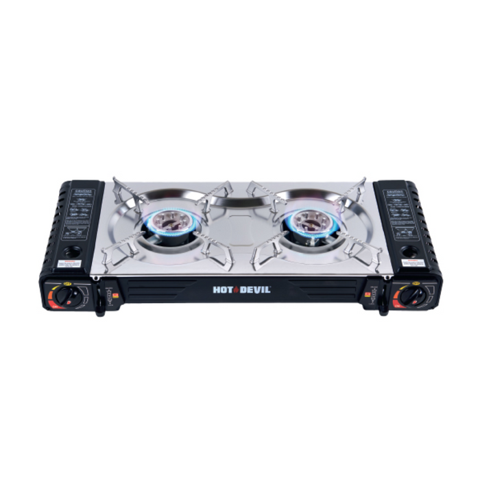 Hot Devil Twin Burner Butane Gas Stove