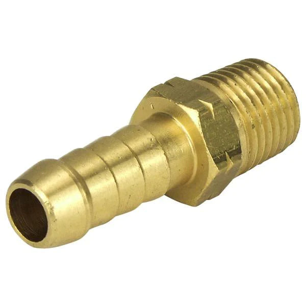 Brass No.P3 Male Straight Hose Tail 1/2" Hose X 3/8" Bspt