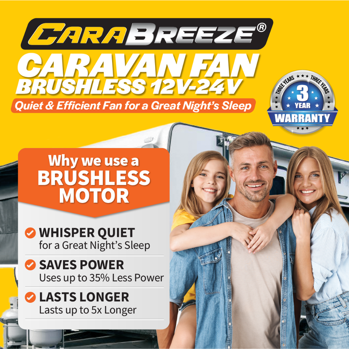 Carabreeze Caravan 12-24V Black Fan Brushless
