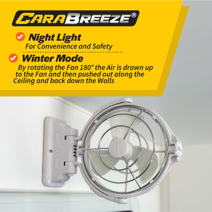 Carabreeze Caravan 12-24V Black Fan Brushless