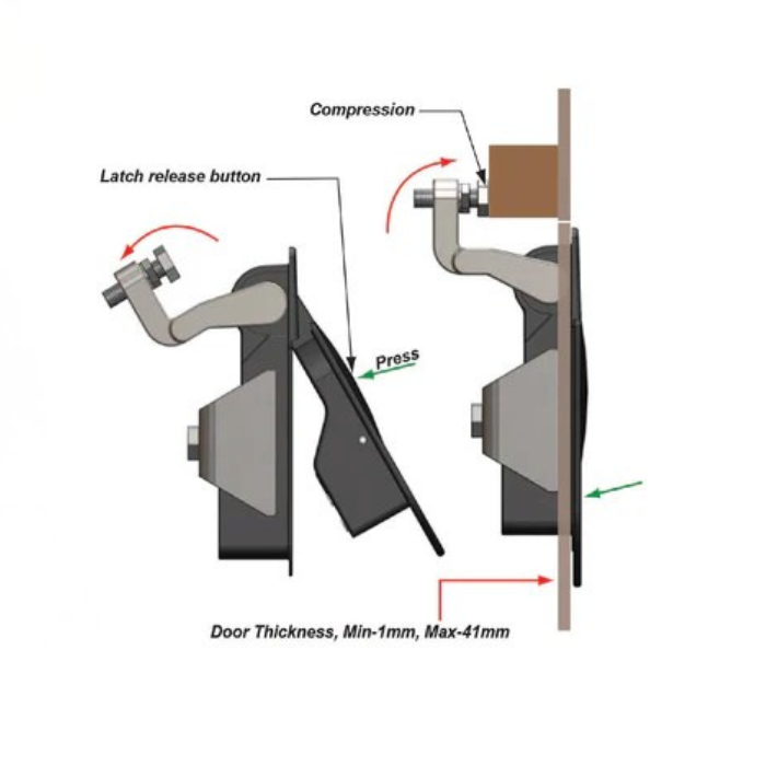 Large Compression Latch Chrome Cl110Cp-Pack