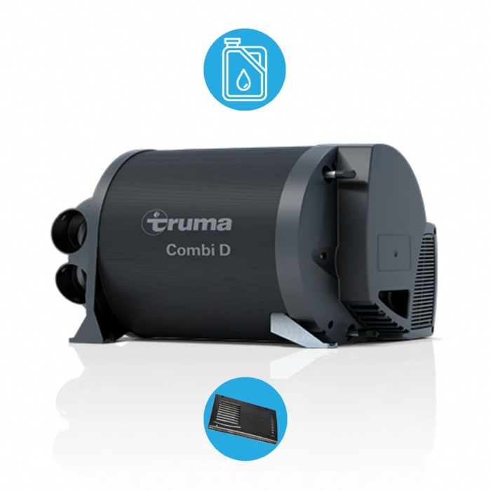 Truma Combi D6 Diesel Heater and Hot Water System Kit Black Cowl