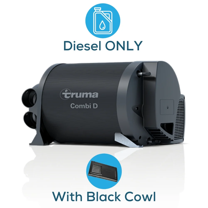 Truma Combi D6 Diesel Heater and Hot Water System Kit Black Cowl
