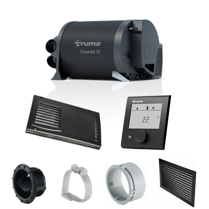 Truma Combi D6 Diesel Heater and Hot Water System Kit - White Cowl
