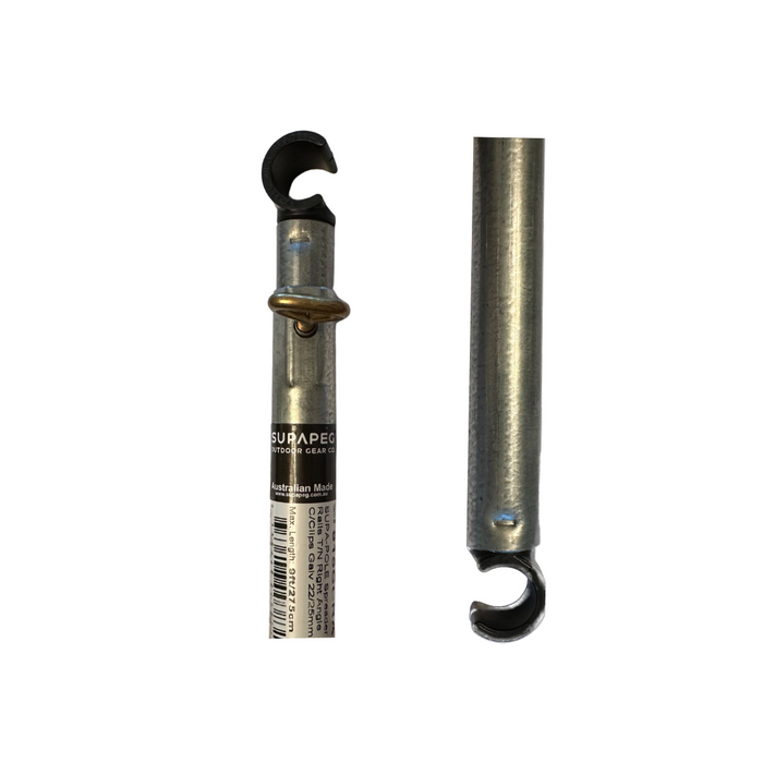 Spreader Pole 22.2/25.4mm - Right Angle C-Clips Both Ends - Extended Length  275cm
