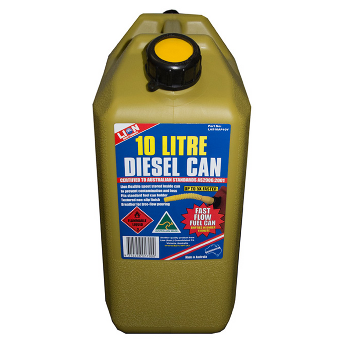 Fuel Mule 10L Diesel Plastic Fuel Container Yellow