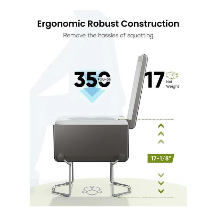 LooSeal EVO Auto Sealing Waterless Toilet Portable - Grey