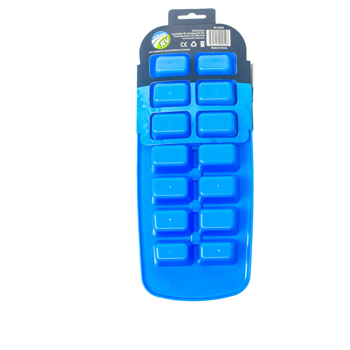Ice Cube Tray With Cover - Blue