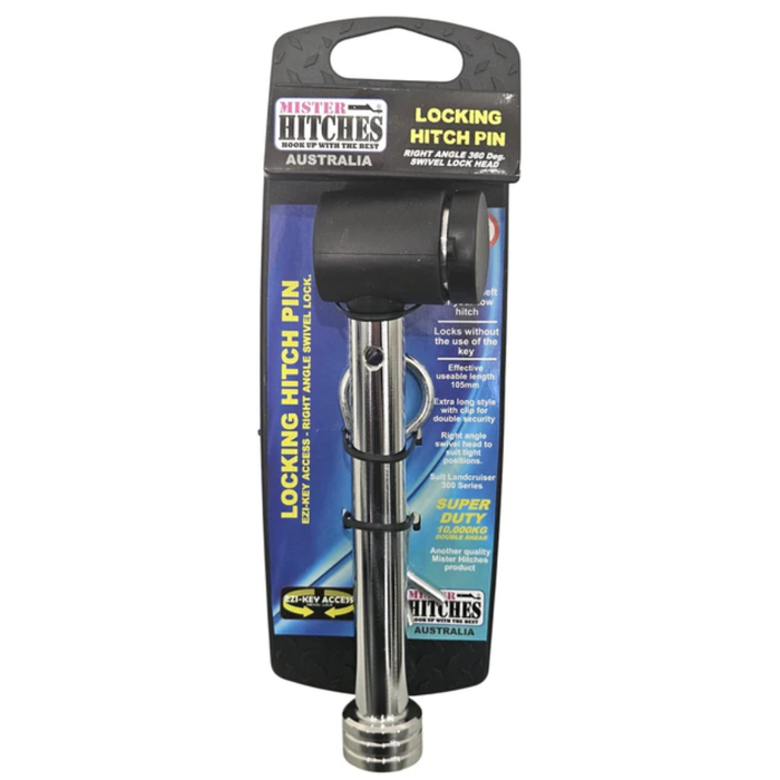 Mister Hitches Locking Hitch Pin Right Angle Swivel Lock Head suits LC 200 & 300 series