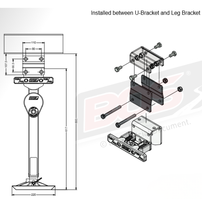 BOS Stabiliser Legs 600mm - Pair