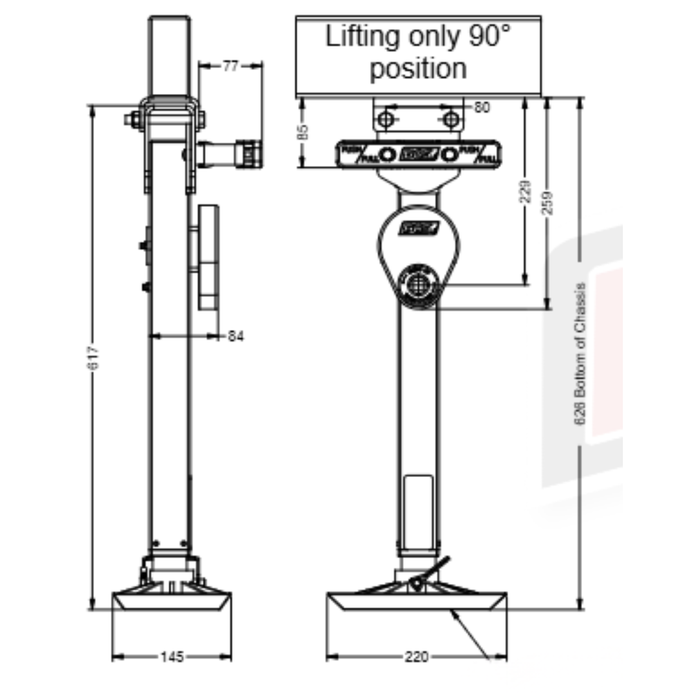 BOS Stabiliser Legs 600mm - Pair