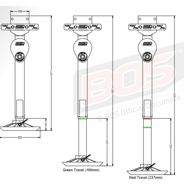 BOS Stabiliser Legs 600mm - Pair