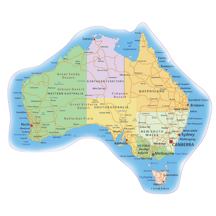 Australia Map Decal Sticker #2 Multi Colour