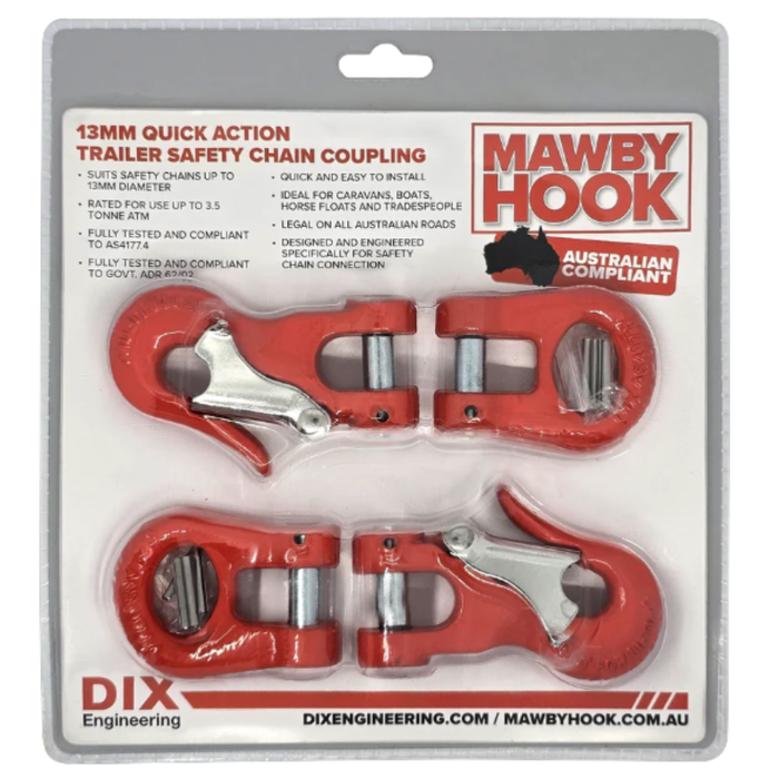 Mawby Hook Safety Chain Coupling Set To Suit 3.5T ATM