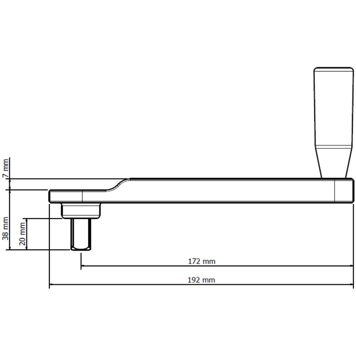 BOS Manual Handle 12mm Black