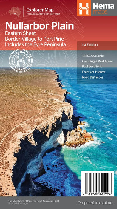 Hema Nullarbor Plain - Eastern Map - Border Village to Port Pirie 1st Edition