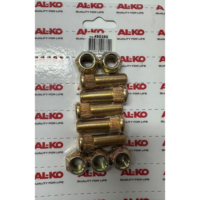 AL-KO Wheel Stud & Nut Set 1/2" Unf - Zinc Plated