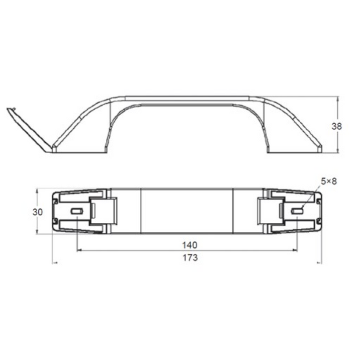 Bolt On Grab Handle - White 173mm