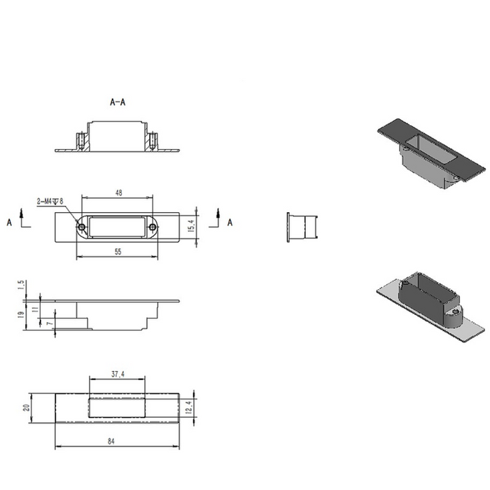 Flush Mount Cabinet Lock Gold