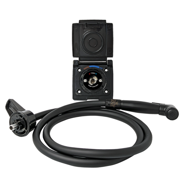 COAST RV External Camper Shower Point - Black with 1.5M Hose
