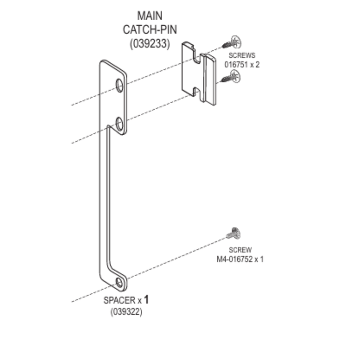 Camec Centre Catch Pin 31mm Door Frame - Suit Camec 3 Point Door Lock