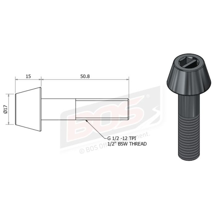BOS Security Screws BWS 1/2" x 2" & Key SS