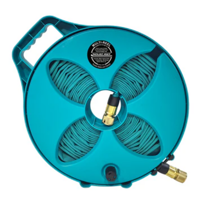 12.5m Flat Out Drink Water Hose on Narrow Multi-Reel - Teal Choice