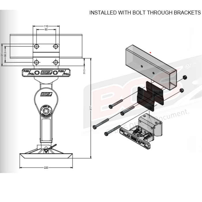 BOS Stabiliser Legs 400mm - Pair
