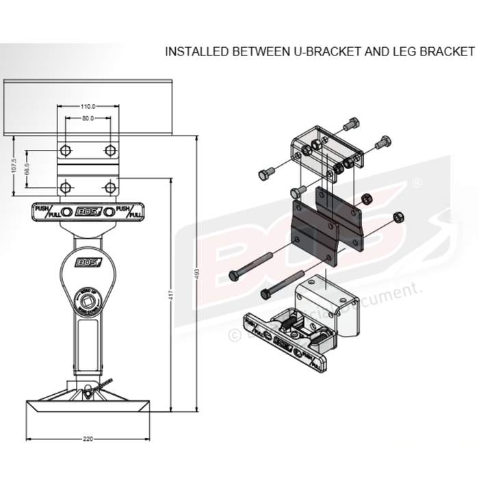BOS Stabiliser Legs 400mm - Pair